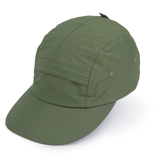 Clape Schnelltrocknend Basecap 5 Panel Camp Cap Unstructured Baseball Cap Wasserdicht Laufkappe UPF50+ Sommer Outdoor Caps Plain Sun Cap,Green von CLAPE