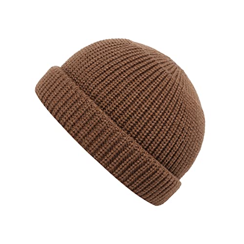 CLAPE Short Beanie Hat Retro Schippermütze Fischermütze Herren Damen Weich Rollmütze Fisherman Knit Hats Trawler Mütze von CLAPE