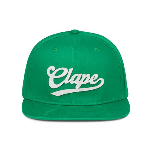 CLAPE Snapback Cap Herren Damen Flache Krempe Baseball Cap Baumwolle Sport Kappe Verstellbare Schildkappe Trucker Hat Unisex Grün Green BSAP2568 von CLAPE