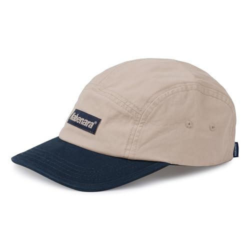 CLAPE Sommer 5 Panel Cap Herren Damen Cotton Baseball Cap Flat Brim Snapback Sonnenschutz Schildkappe Anpassbar Dad Kappe Outdoor Camp Beige HNZD2 von CLAPE