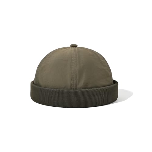 CLAPE Sommer Dockercap Dockermütze Wasserdicht Seemannsmütze Hafenmütze Verstellbar Kappe Ohne Schirm Rolled Up Edge Brimless Hat Unisex Beanie Watch Hat Green WBBH2401 von CLAPE