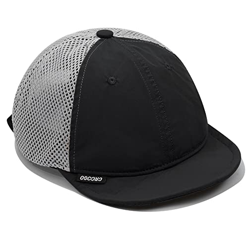 CLAPE Sommer Kappe Herren Damen Mesh Basecap Short Brim Baseball Cap Low Profile Dad Hat Atmungsaktiv Outdoor Kappen Quick Dry Cycling Cap Black ASB01 von CLAPE
