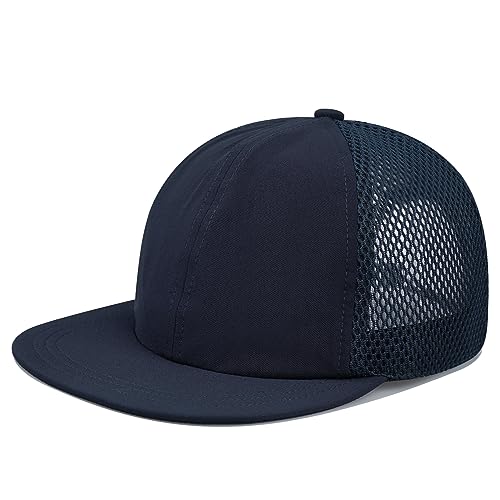 CLAPE Sommer Mesh Sport Kappe Herren Atmungsaktiv Unstructured Basecap Verstellbar Trucker Kappe Flat Brim Snapback Caps von CLAPE