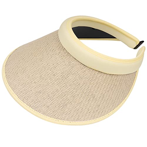 CLAPE Sommer Sun Visor Hüte für Damen UV-Schutz Sonnenvisier mit Breiter Krempe Stroh Sonnenschild Sonnenschutz Schirmkappe von CLAPE