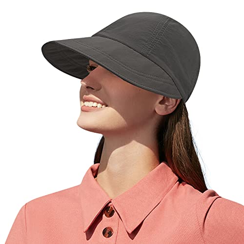CLAPE Sommerhut Damen UV-Schutz Sonnenhut Breite Krempe Visor Cap Ultraviolet-Proof Bare Face Sunscreen Hat Faltbar Fischerhut Wasserdicht Outdoor Hut Black DWH01 von CLAPE