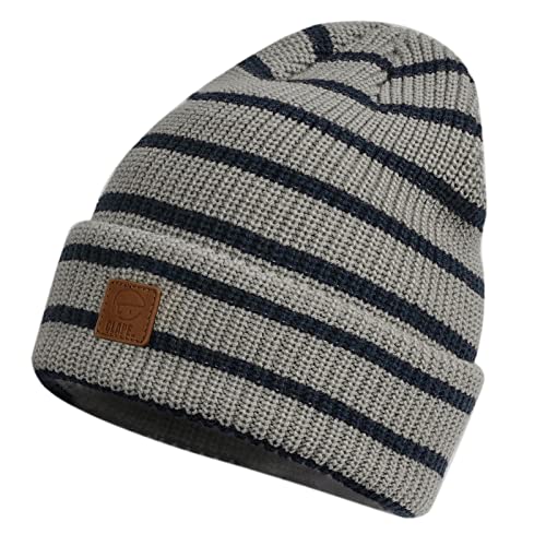 CLAPE Striped Ribbed Beanie MüTZE Winter Strickmütze Unisex Warm Cuffed Beanie Hats Acryl Slouch Mütze Elastisch Rollstrickmütze von CLAPE