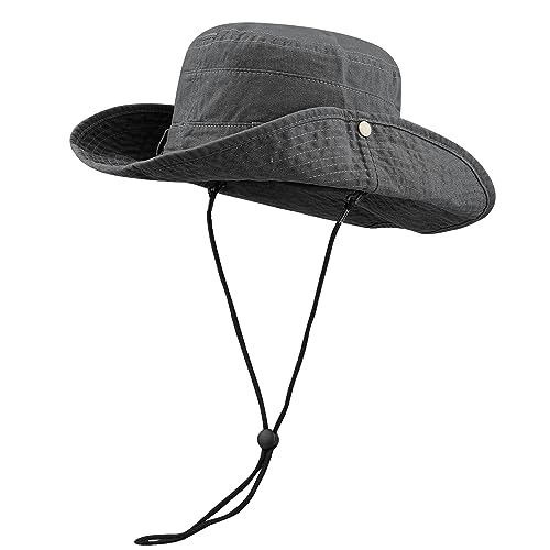 CLAPE UV Schutz Outdoor Boonie Hut Baumwolle Fischerhut Unisex Sommer Sonnenhut Winddicht Safari Hat Buschhut Breiter Krempe Bucket Hat von CLAPE
