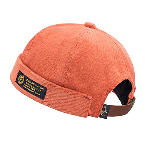 CLAPE Herren Kappe Ohne Schirm Corduroy Brimless Docker Cap Retro Dockermütze Faltbar Seemannsmütze UV-Schutz Hafenmütze von CLAPE