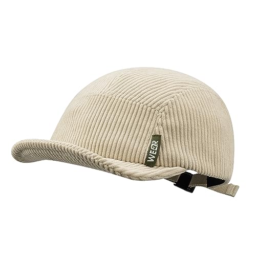 CLAPE Unisex Cap Kurzer Schirm 5 Panel Snapback Basecap Vintage Flat Peak Trucker Cap Warm Winter Cord Cap Retro Unstructured Baseball Kappe von CLAPE
