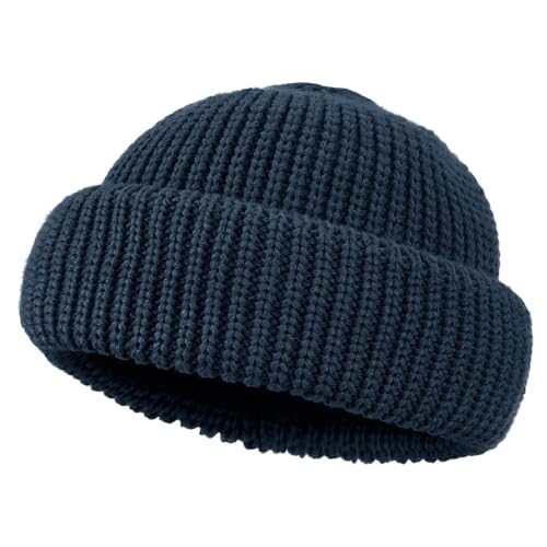 CLAPE Unisex Fisherman Beanie Wolle Dockermütze Streetstyle Trawler Strickmütze Fischermütze Stretchy Warm Wintermütze Wollmütze von CLAPE
