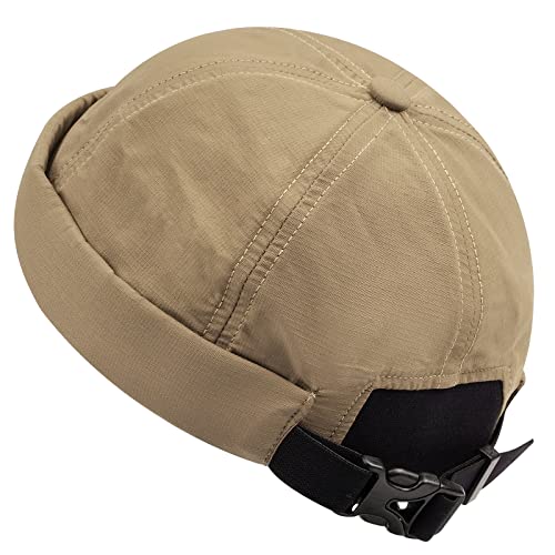 CLAPE Unisex Seemannsmütze Docker Mütze Waterproof Docker Cap Atmungsaktive Schnelltrocknend Hafenmütze Bikermütze Rolled Cuff Harbour Hat Khaki CT86 von CLAPE