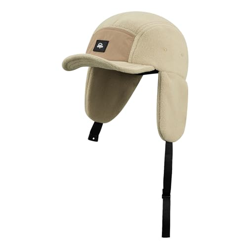 CLAPE Unisex Winter Baseball Cap Warme Wolle Fliegermütze Trappermütze 5 Panel Schirmmütze mit Ohrenschutz Outdoor Fullcap von CLAPE