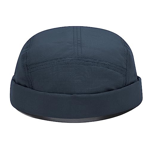 CLAPE Verstellbar Seemannsmütze Nylon Docker Cap Rolled Cuff Hafenmütze 5 Panel Basecap Ohne Schirm Retro Schiffermütze Beanie Watch Hat von CLAPE