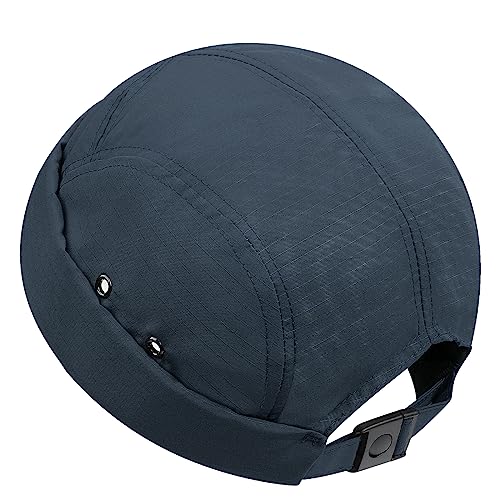 CLAPE Verstellbar Seemannsmütze Nylon Docker Cap Rolled Cuff Hafenmütze 5 Panel Basecap Ohne Schirm Retro Schiffermütze Beanie Watch Hat Blue DBH01 von CLAPE