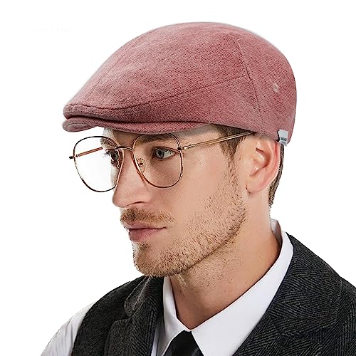 CLAPE Vintage Gatsby Flatcap Herren UV-Schutz Schiebermütze Schirmmütze aus Baumwolle Klassisch Baskenmütze Cabbie Ivy Irish Hat Newsboy Mütze von CLAPE