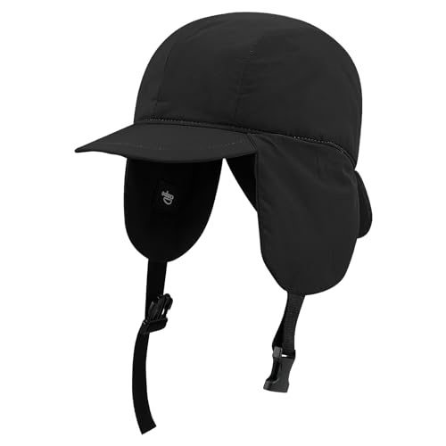 CLAPE Warm Baseball Cap with Ear Flap Winddicht Trapper Mütze Fliegermütze Thermal Winter Kappe Herren Damen Verstellbar Schildmütze von CLAPE