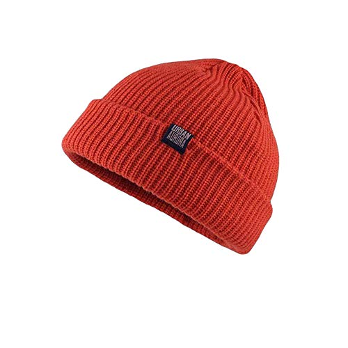 CLAPE Warm Thick Lined Hat Fine Knit Workwear Cuffed Beanie Hat Fleece Lined Skull Cap Baggy Cable Knit Hat von CLAPE