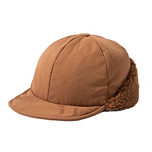 CLAPE Warm Winter Basecap mit Ohrenklappen Flat Brim Baseball Cap Baseballmütze Wintercap mit Baumwolle Schildmütze Schildkappe Herren Earflap Fullcap von CLAPE