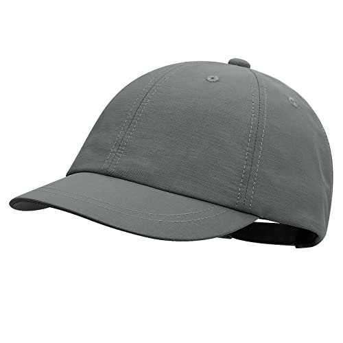 CLAPE Wasserdicht Cap Kurzer Schirm Short Brim Baseball Cap UPF50+ Sun Cap Freizeit Basecap Unstructured Hats Quick Dry Running Cap,Gray von CLAPE