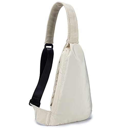 CLAPE Wasserdicht Sling Bag Herren Damen Leichte Schultertasche Verstellbar Umhängetasche Outdoor Crossbody Bag, Beige von CLAPE