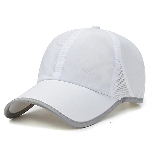 CLAPE Waterproof Baseball Cap Atmungsaktiv Baseballkappe Quick Dry Running Hat Ultra Dünn Sports Cap Verstellbar Sonnenschutz Kappe,White von CLAPE