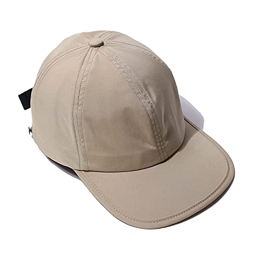 CLAPE Waterproof Baseball Cap with Detachable Button wasserdichte Running Kappe Herren Outdoor Basecap Unstructured Flat Fitted Cap Snapback Cap Khaki GD49 von CLAPE