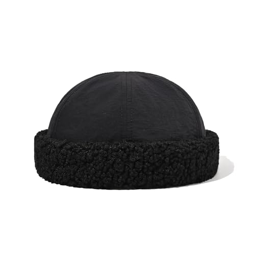 CLAPE Winter Docker Cap Herren Damen Wasserdicht Warm Dockermütze Seemannsmütze Wintermütze Verstellbar Wolle Cap Ohne Schirm Rolled Cuff Beanie Brimless Hat von CLAPE