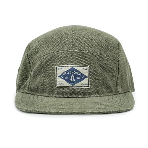 CLAPE Flat Brim Snapback Cap 5 Panel Basecap Street Cool Baseball Cap UV Schutz Outdoor Kappen Classic Camp Kappe Herren Damen Green 5P02 von CLAPE