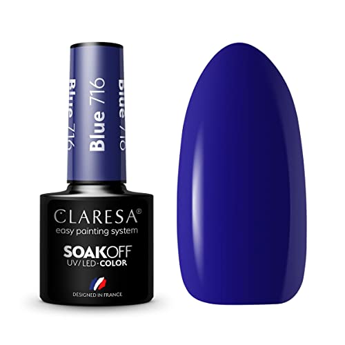 Claresa UV LED Nagellack Collection Hybrid Maniküre Soak Off Nail Polish, Farbe Blau, Nr 716, 5ml von CLARESA