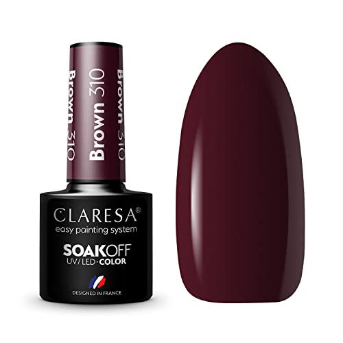 Claresa UV LED Nagellack Collection Hybrid Maniküre Soak Off Nail Polish, Farbe Braun, Nr 310, 5ml von CLARESA