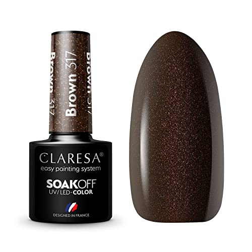 Claresa UV LED Nagellack Collection Hybrid Maniküre Soak Off Nail Polish, Farbe Braun, Nr 317, 5ml von CLARESA