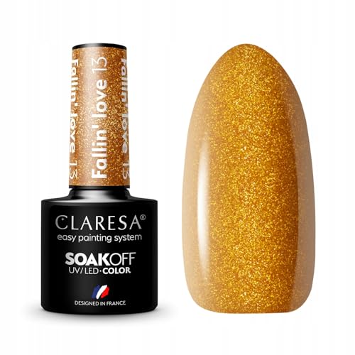Claresa UV LED Nagellack Collection Hybrid Maniküre Soak Off Nail Polish, Farbe Golden, Nr 13, Fallin Love, 5ml von CLARESA