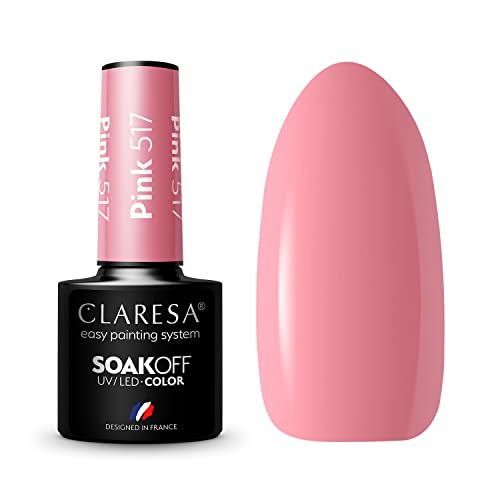 Claresa UV LED Nagellack Collection Hybrid Maniküre Soak Off Nail Polish, Farbe Rosa, Nr 517, 5ml von CLARESA