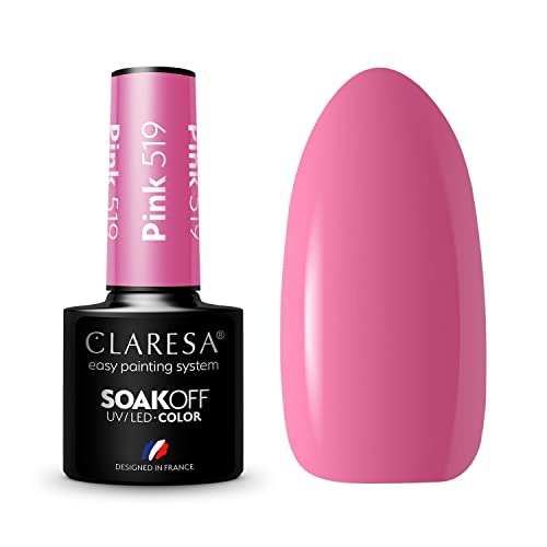 Claresa UV LED Nagellack Collection Hybrid Maniküre Soak Off Nail Polish, Farbe Rosa, Nr 519, 5ml von CLARESA