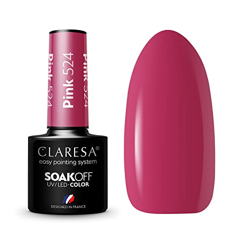 Claresa UV LED Nagellack Collection Hybrid Maniküre Soak Off Nail Polish, Farbe Rosa, Nr 524, 5ml von CLARESA