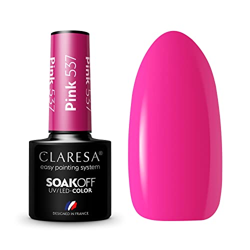 Claresa UV LED Nagellack Collection Hybrid Maniküre Soak Off Nail Polish, Farbe Rosa, Nr 537, 5ml von CLARESA