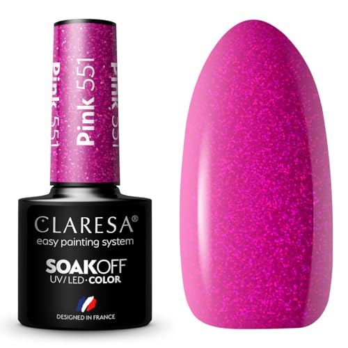 Claresa UV LED Nagellack Collection Hybrid Maniküre Soak Off Nail Polish, Farbe Rosa, Nr 551, 5ml von CLARESA