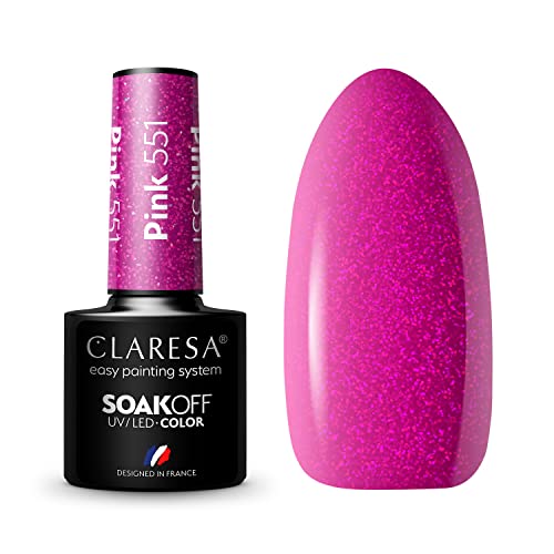 Claresa UV LED Nagellack Collection Hybrid Maniküre Soak Off Nail Polish, Farbe Rosa, Nr 551, 5ml von CLARESA