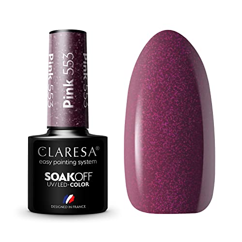 Claresa UV LED Nagellack Collection Hybrid Maniküre Soak Off Nail Polish, Farbe Rosa, Nr 553, 5ml von CLARESA