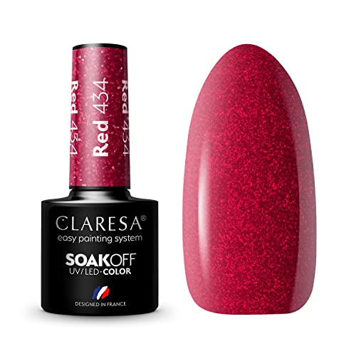 Claresa UV LED Nagellack Collection Hybrid Maniküre Soak Off Nail Polish, Farbe Rote, Nr 434, 5ml von CLARESA