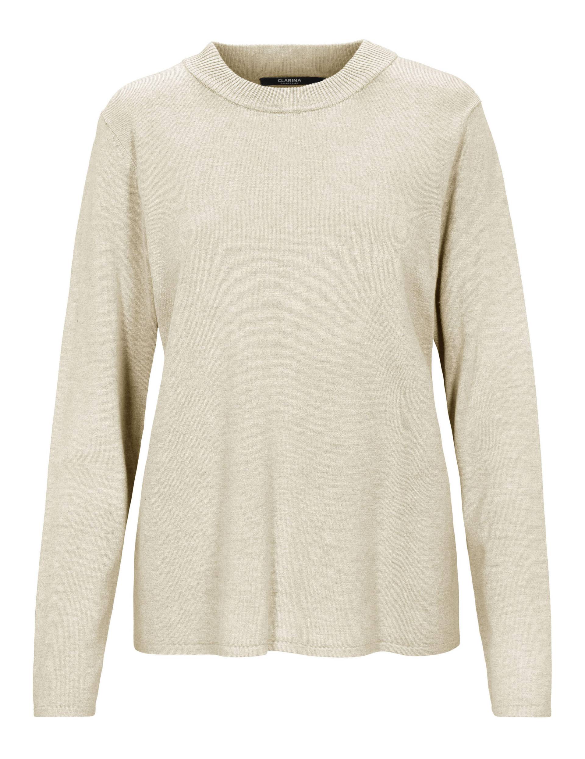 CLARINA - (S)NOS Stehbund-Pullover,1/1Ar 204 sand mel. - Gr. - 48 von CLARINA
