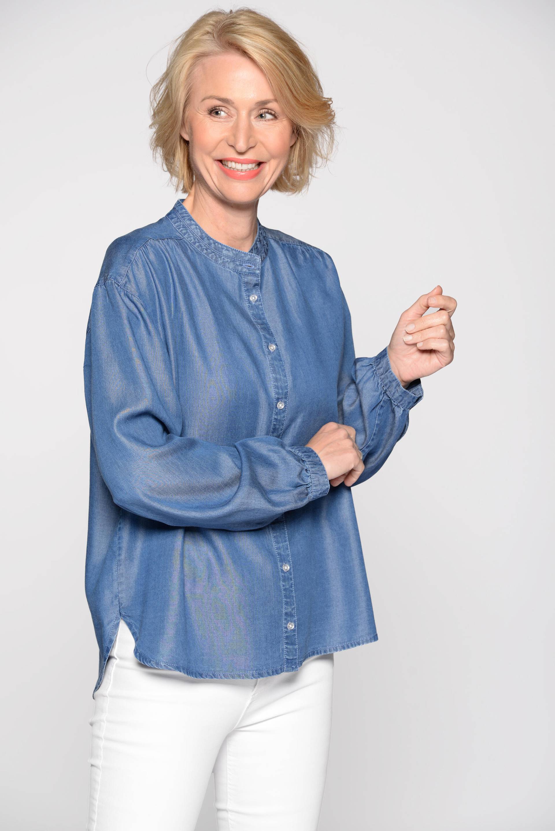 CLARINA - Bluse, 1/1-Arm denim - Gr. - 40 von CLARINA