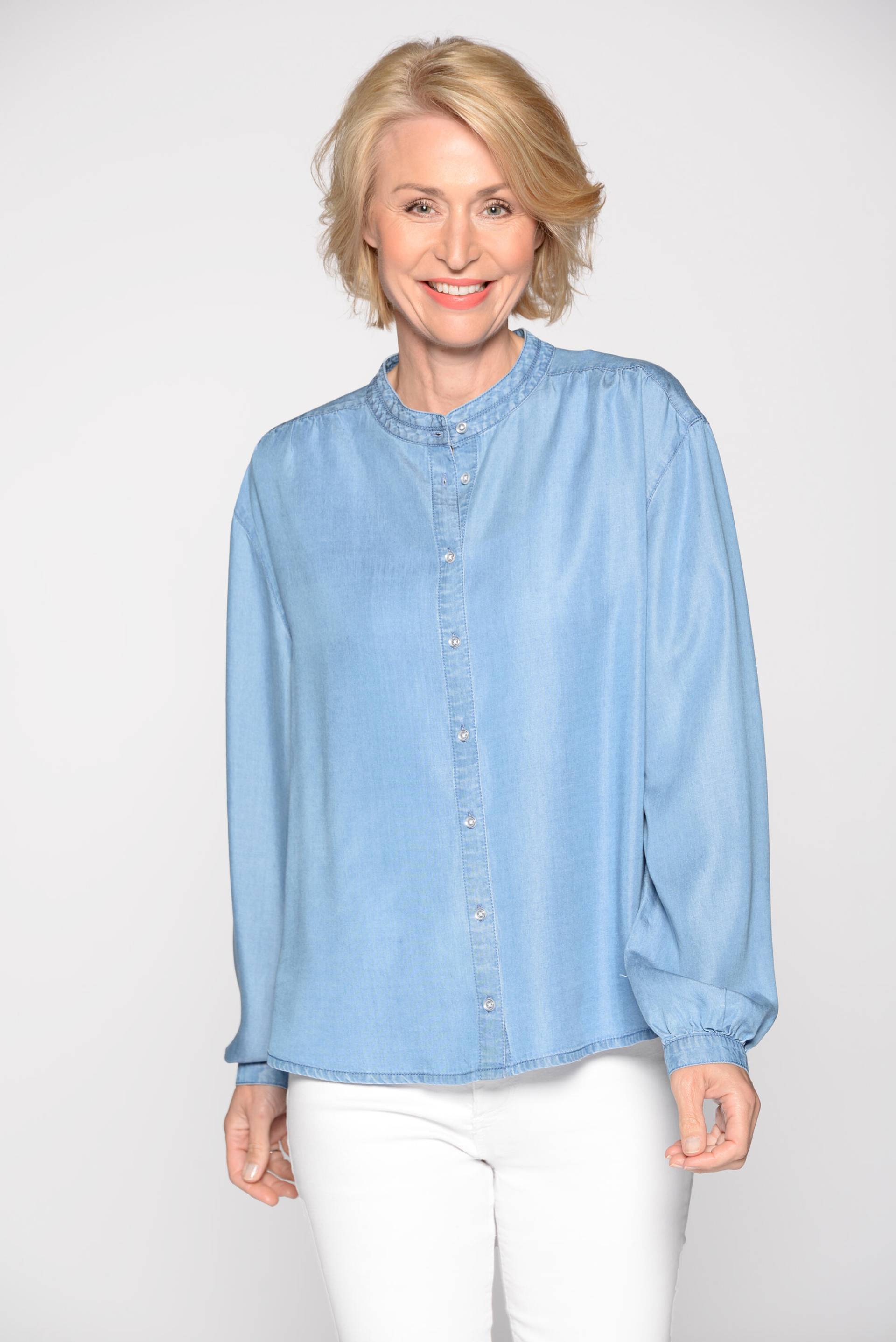 CLARINA - Bluse, 1/1-Arm light denim - Gr. - 46 von CLARINA