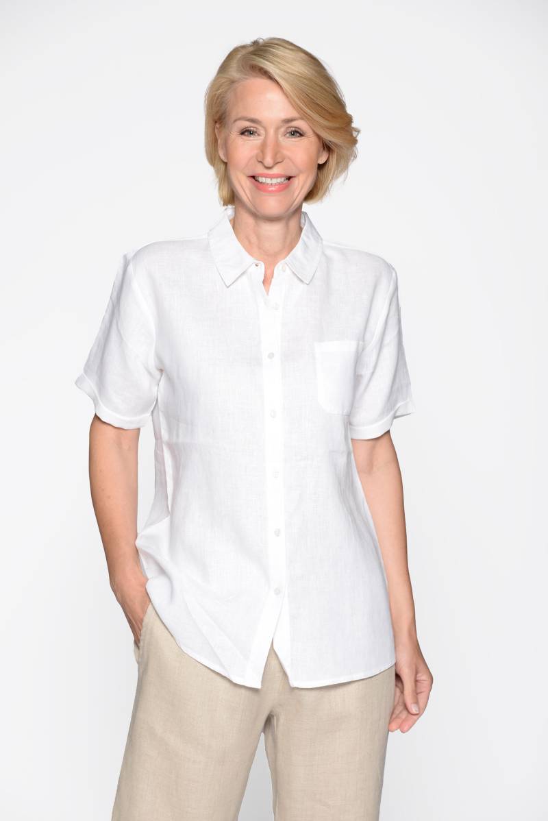 CLARINA - Bluse, Hemdkragen, 1/2 Arm weiss - Gr. - 40 von CLARINA