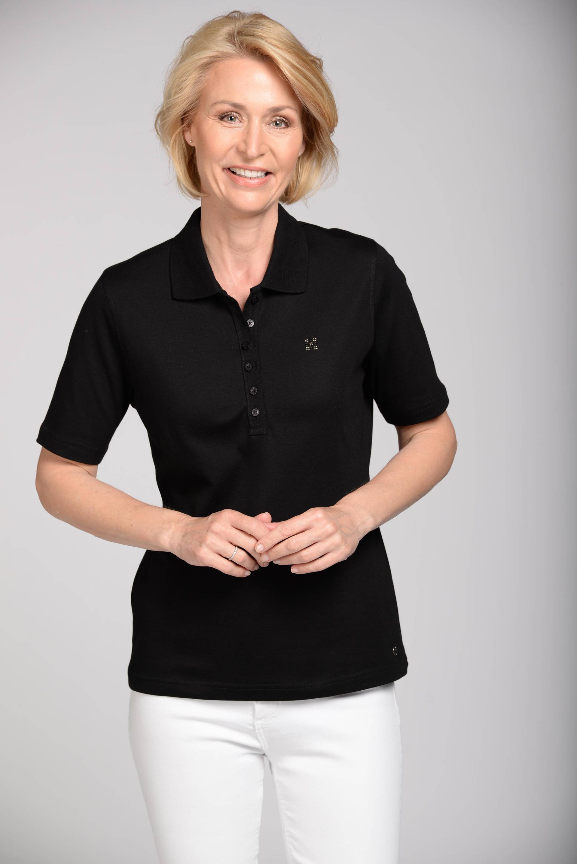 CLARINA - Ganzjahres NOS Polo-Shirt,1/2 900 schwarz - Gr. - 48 von CLARINA