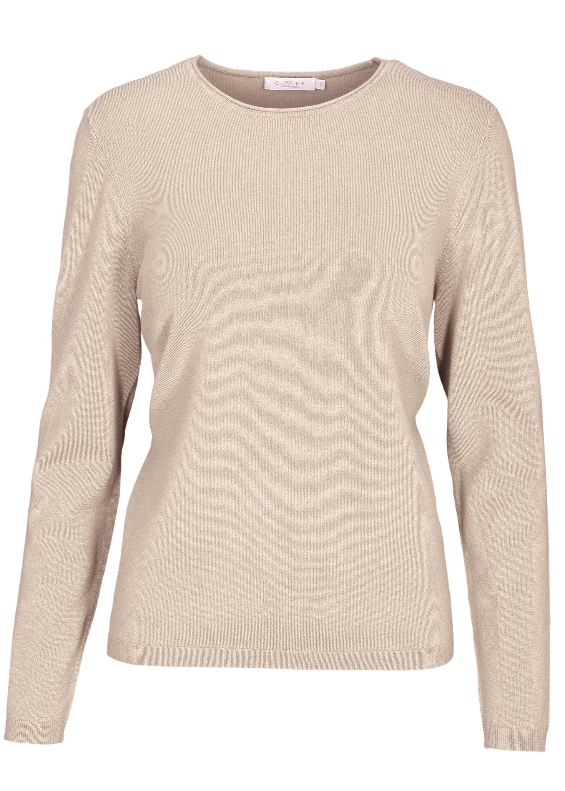 CLARINA - Ganzjahres NOS Rdh.-Pullover 209 sand mel. - Gr. - 42 von CLARINA