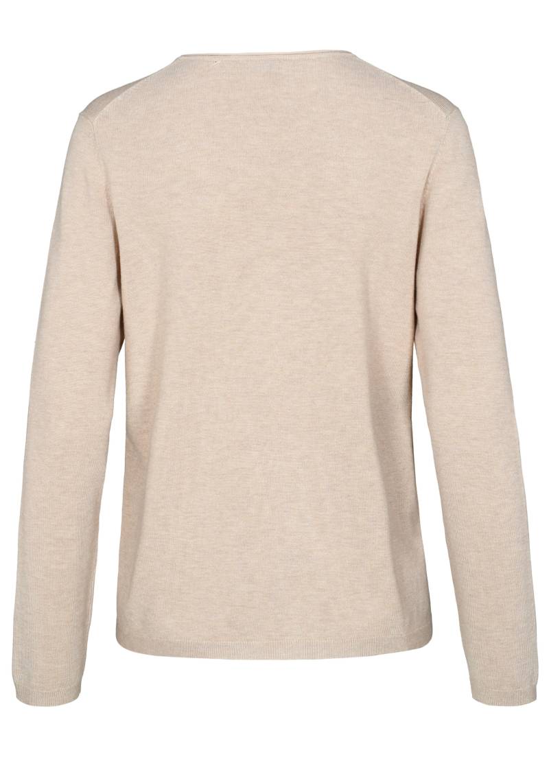 CLARINA - Ganzjahres NOS V-Pullover, 1/1 209 sand mel. - Gr. - 44 von CLARINA