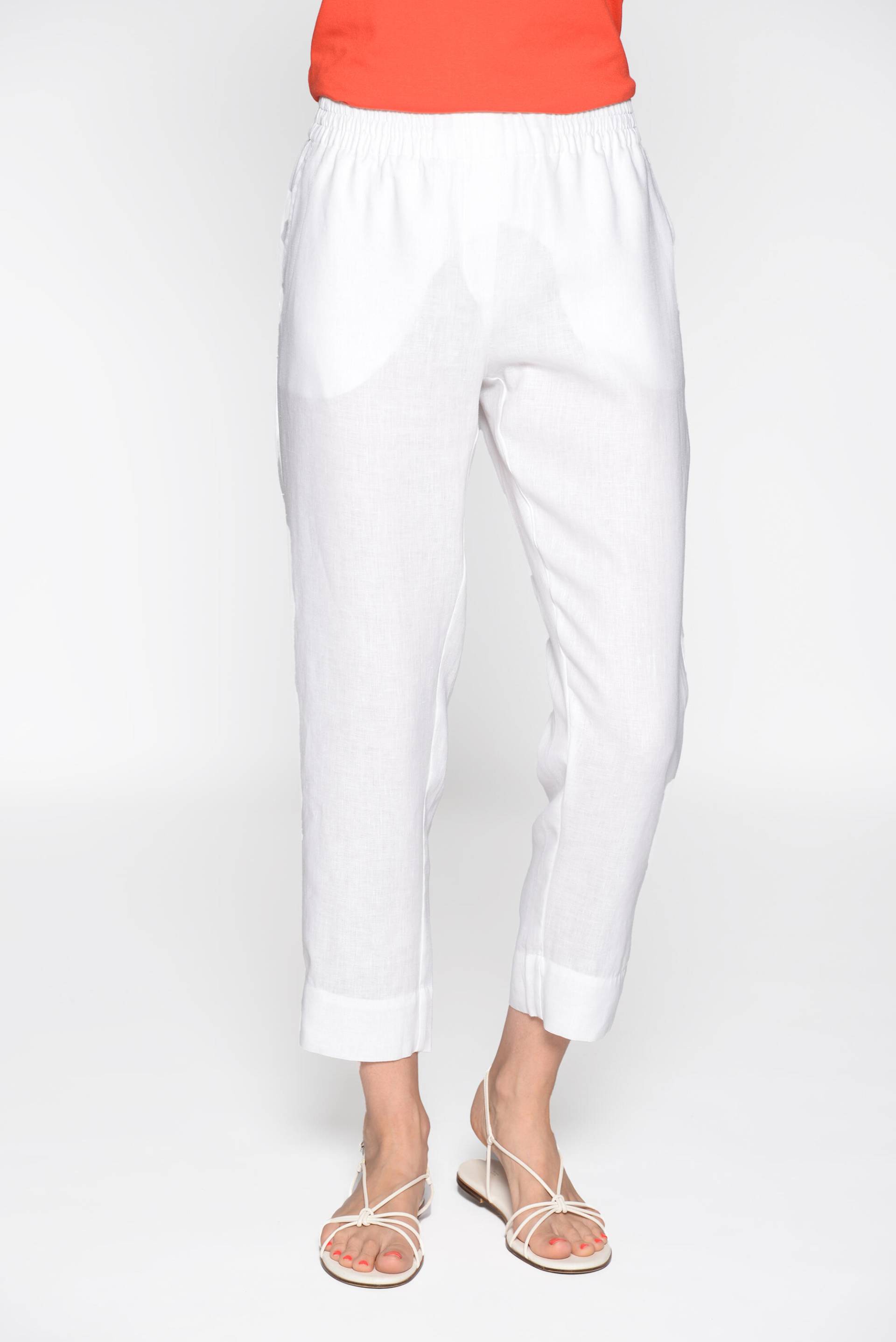 CLARINA - Hose, gerades Bein, 7/8 Länge weiss - Gr. - 42 von CLARINA