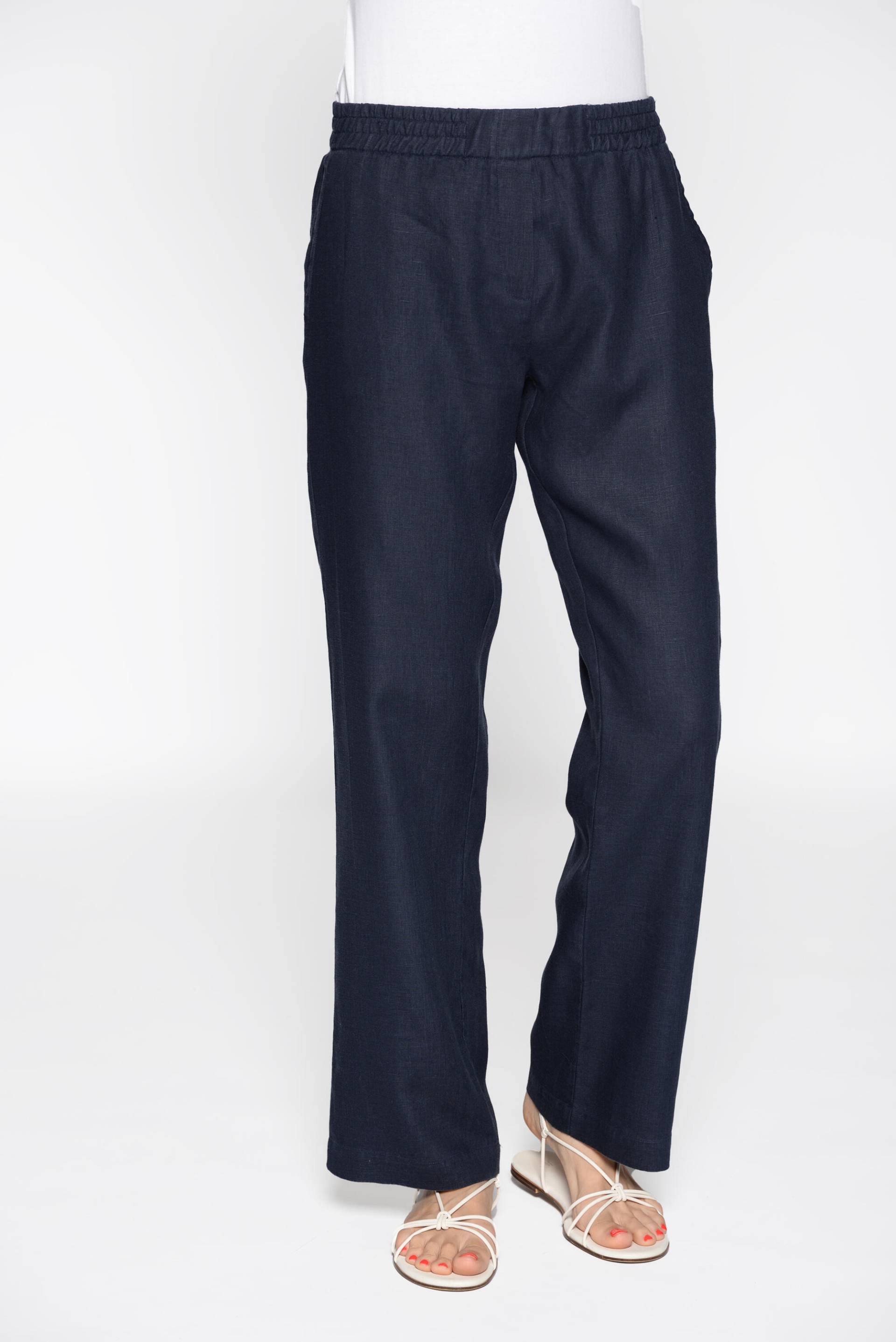 CLARINA - Hose, weites Bein, uni marine - Gr. - 46 von CLARINA