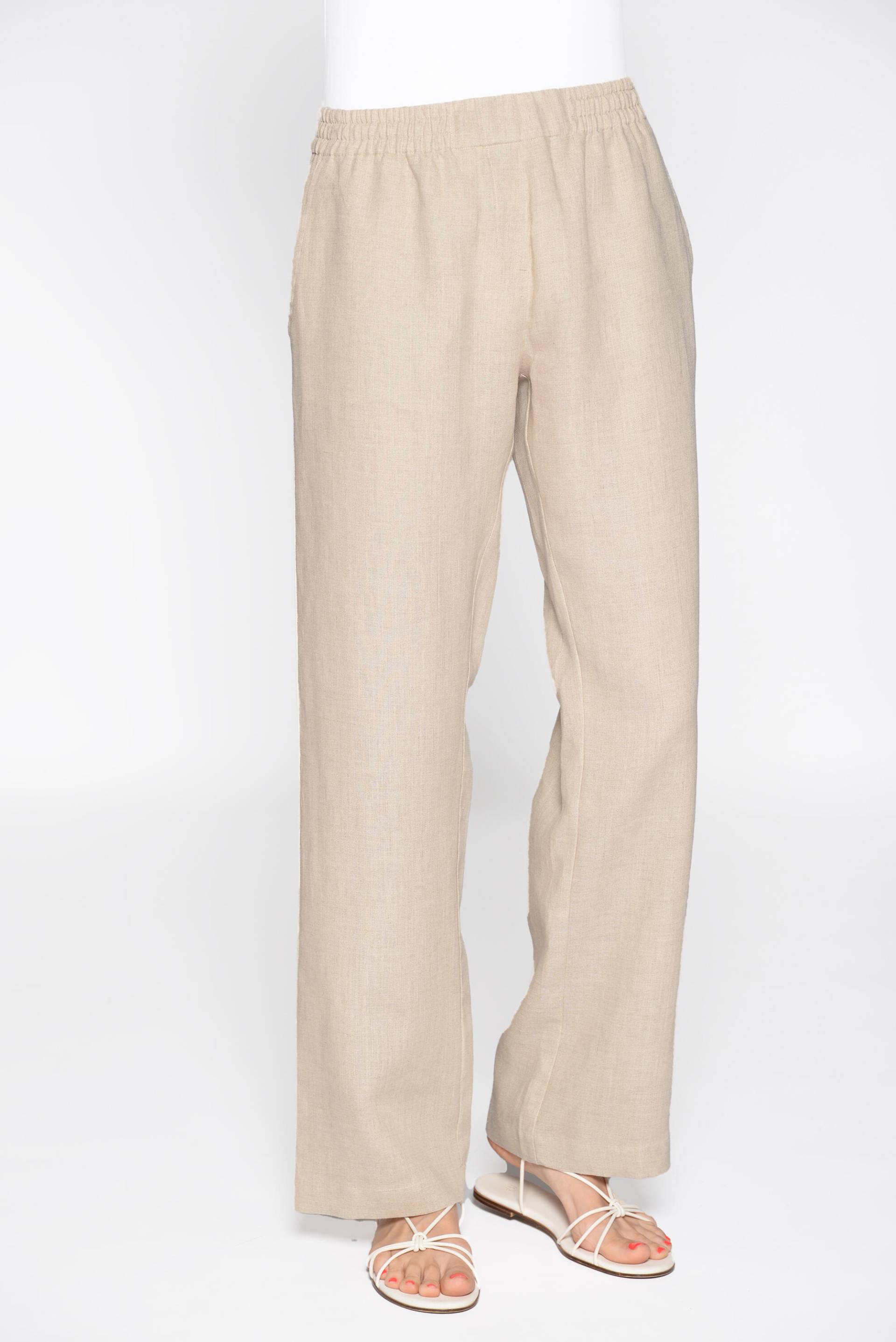 CLARINA - Hose, weites Bein, uni natur - Gr. - 46 von CLARINA